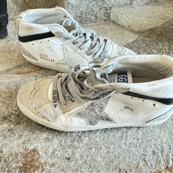 GOLDEN GOOSE Midstar White Tennis Shoes Size 34 - Picture 13 of 15